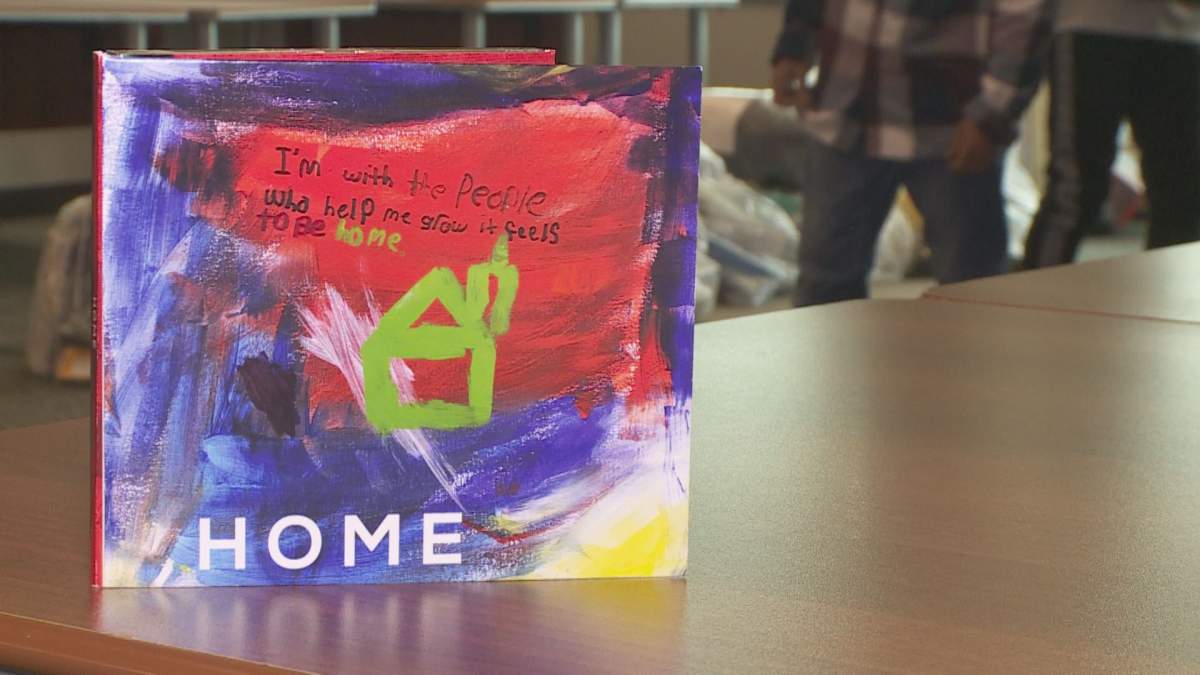 The adopted children featured on the song 'Home,' which debuted Tuesday night in Oshawa, Ont., also helped create the cover art for the track.