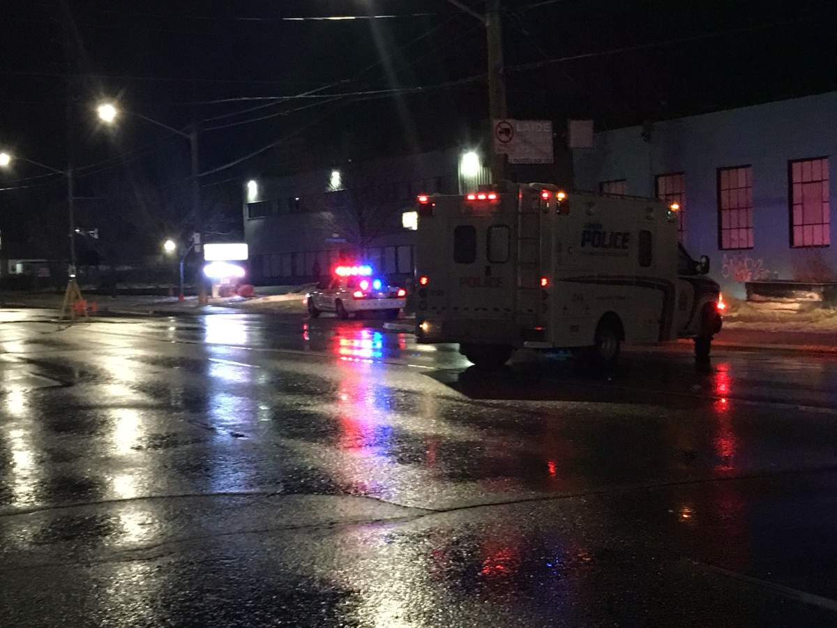 London police investigate a collision involving a vehicle and a pedestrian at Adelaide and Little Simcoe streets.