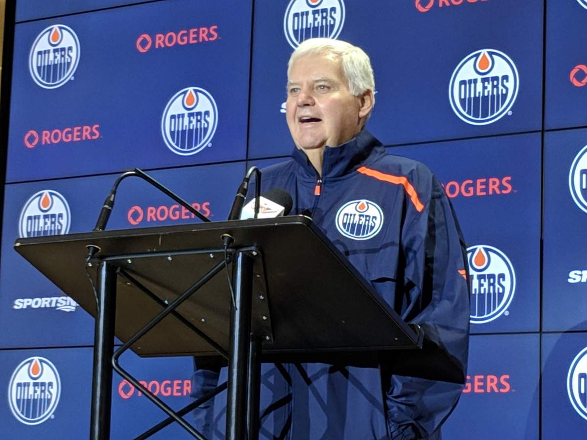 Ken Hitchcock discusses his first game in Edmonton as Oilers head coach with the media on Tuesday, November 27, 2018.