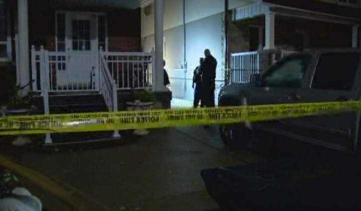 Police investigate a shooting on Maybank Avenue in Toronto's west end on Nov. 2, 2018.