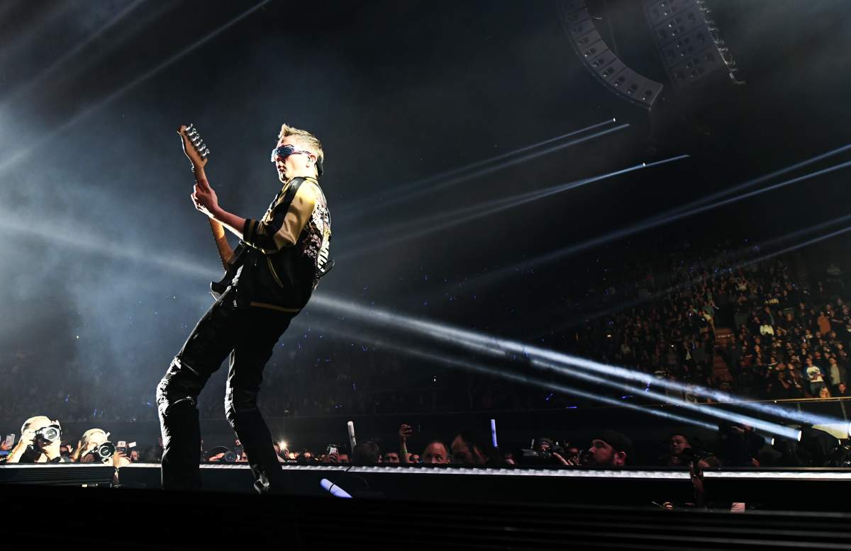 Matt Bellamy of Muse performs onstage during KROQ Almost Acoustic Christmas 2017 at The Forum on Dec. 9, 2017, in Inglewood, Calif.
