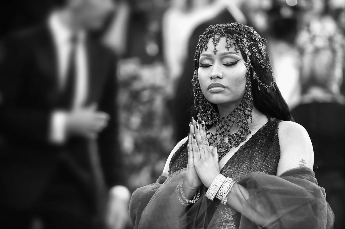 Nicki Minaj at the Heavenly Bodies: Fashion & The Catholic Imagination Costume Institute Gala at The Metropolitan Museum of Art on May 7, 2018 in New York City.