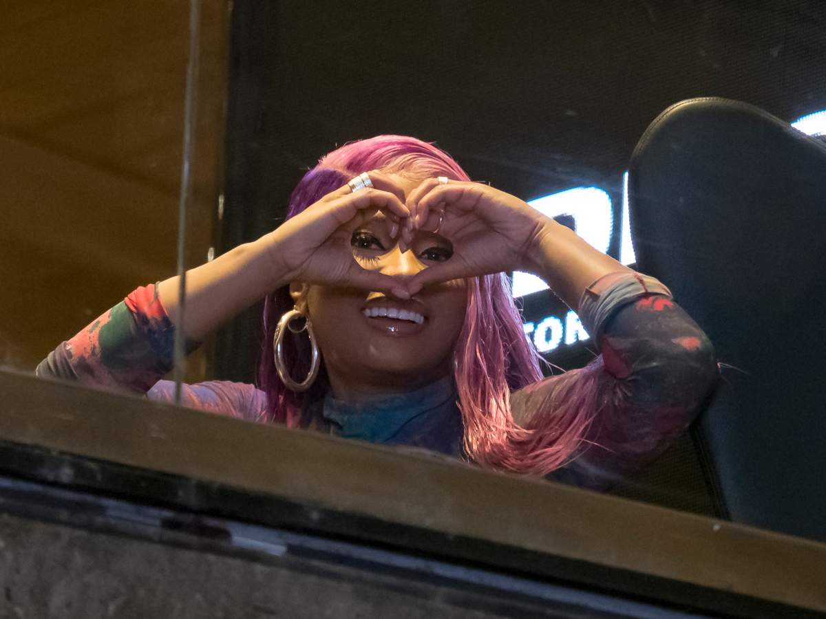 Nicki Minaj is seen during Milan Fashion Week Spring/Summer 2019 on Sept. 19, 2018 in Milan, Italy.