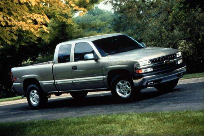 A grey 2006 Chevrolet Silverado, similar to the one OPP say was located with the bodies.