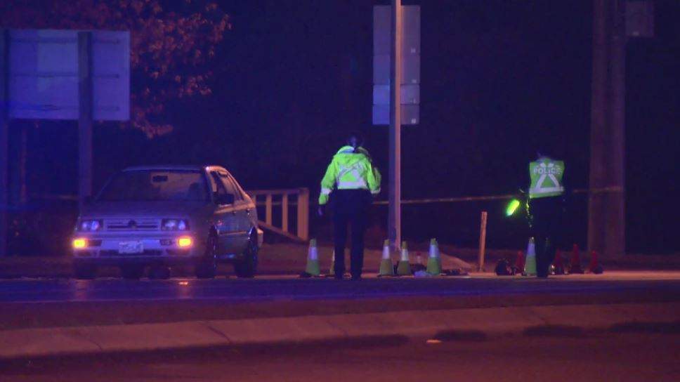 Police say the collision left one person with potentially life-threatening injuries. 