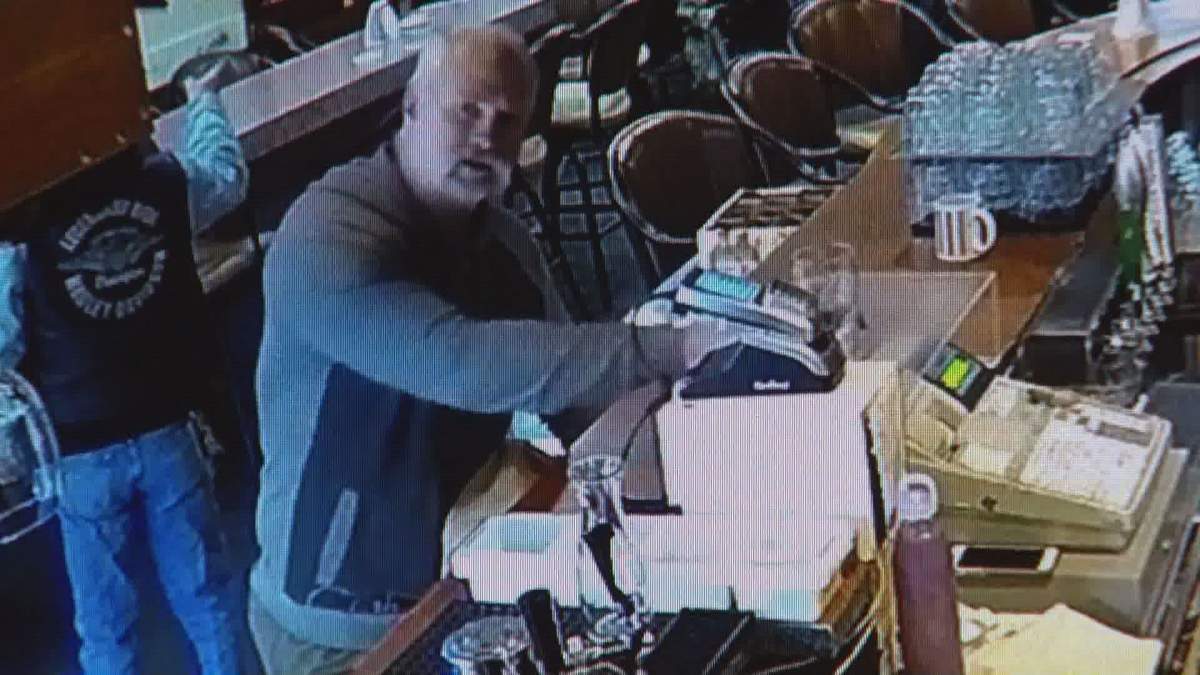 Police say this man appears to have stolen a poppy donation tin from the Royal Canadian Legion in New Westminster.