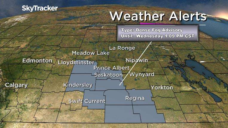 Environment Canada says a dense fog covering parts of Saskatchewan will lift as the morning progresses.