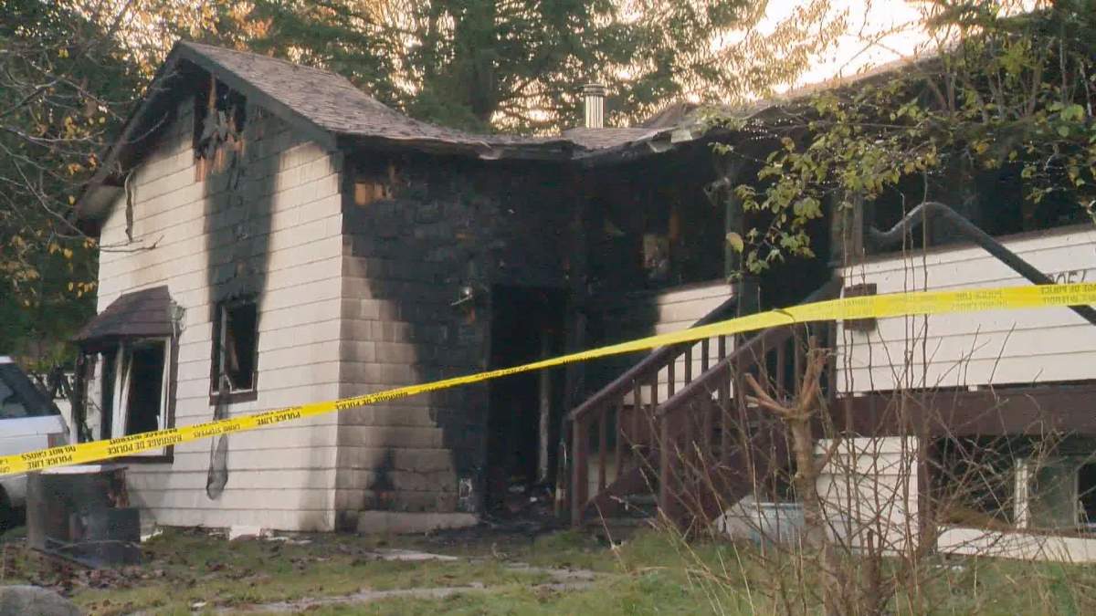 Two men escaped the burning house in Surrey, B.C., but were taken to hospital to be treated for smoke inhalation.