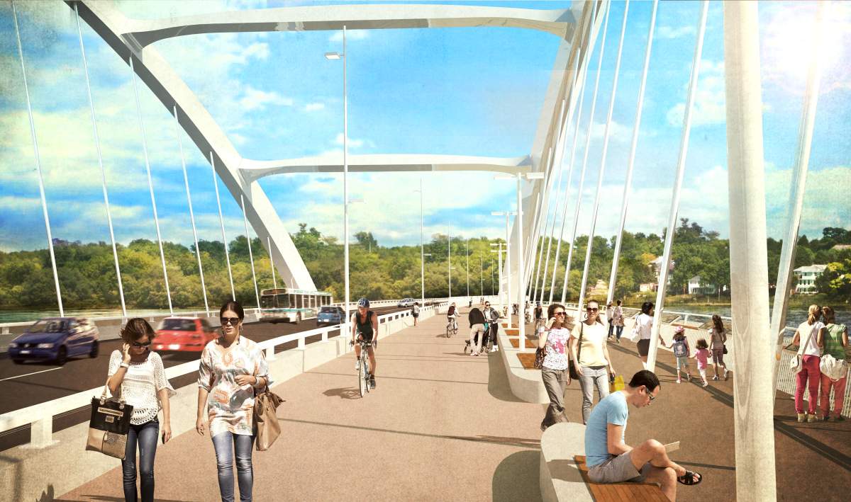 Preliminary design for Kingston’s third bridge includes two traffic lanes and a multi-use pathway.