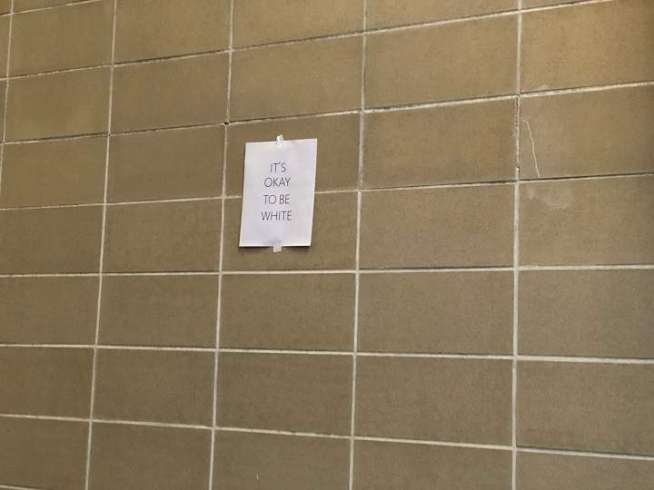 A sign that was spotted at the University of Manitoba campus on Thursday.
