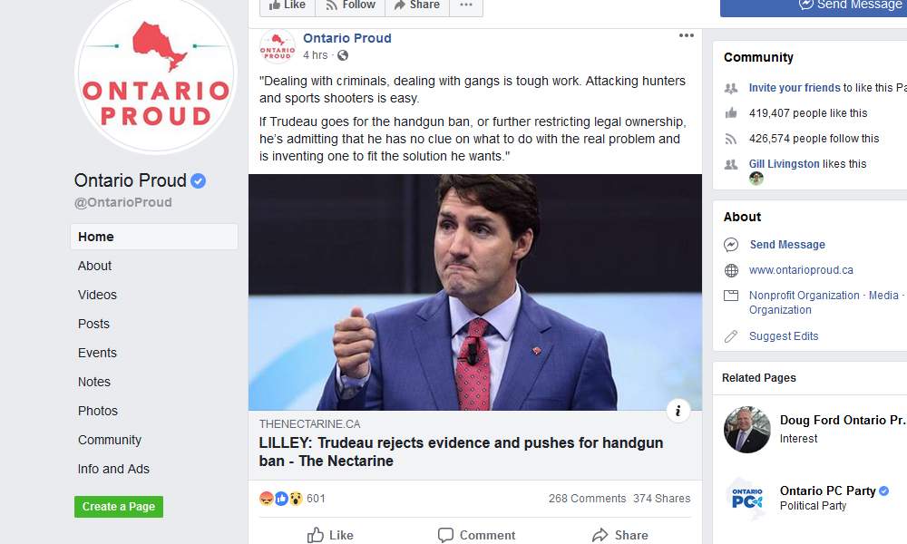 Ontario Proud raised over $500,000 during the last Ontario election, disclosures show.