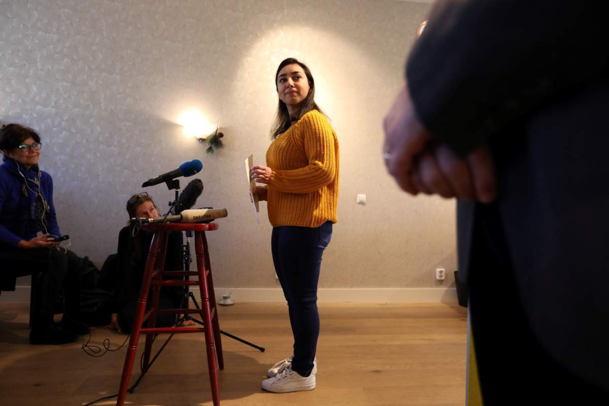 Hayarpi Tamrazyan (oldest daughter of the family) is pictured at the protestant Bethel Church in The Hague, the Netherlands December 13, 2018.