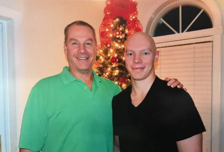 Logan Pyett and his father, Lyle Pyett, during his cancer treatment.