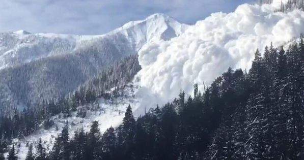 A photo of a human-triggered avalanche posted by Emcon’s Selkirk Division as an example of avalanche work done to protect highways.