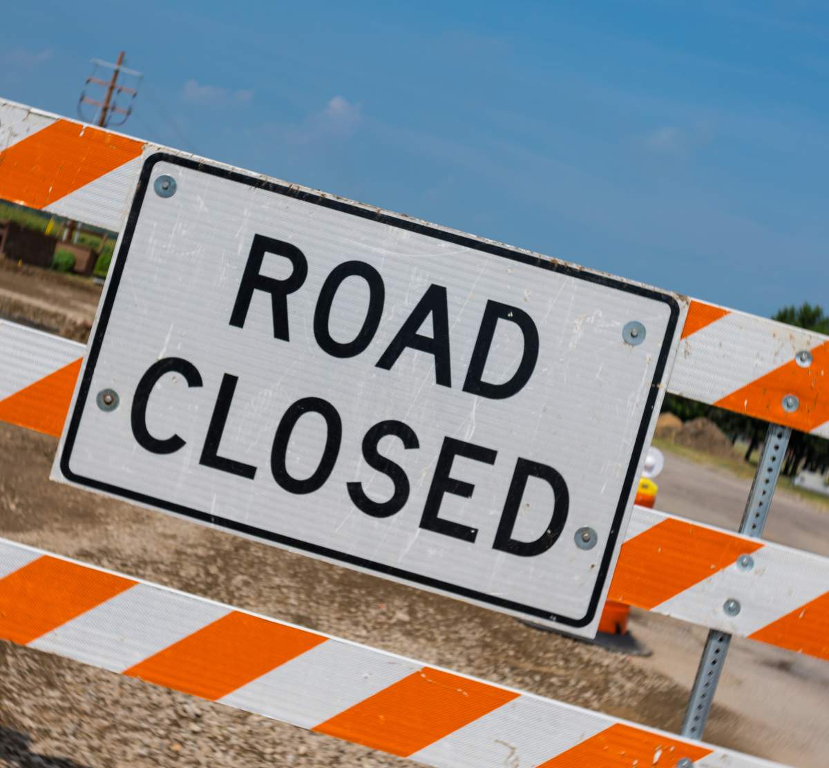 A road closed sign.