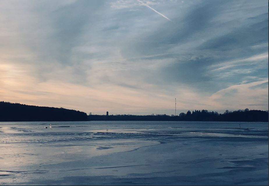 The Icy surface of Guelph Lake on Wednesday afternoon as the OPP rescued a pair of 62-year olds from the waters.