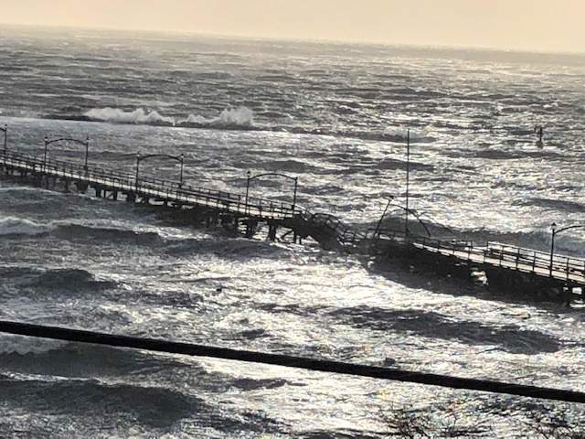 The White Rock pier partially collapsed on Thursday during a powerful windstorm.