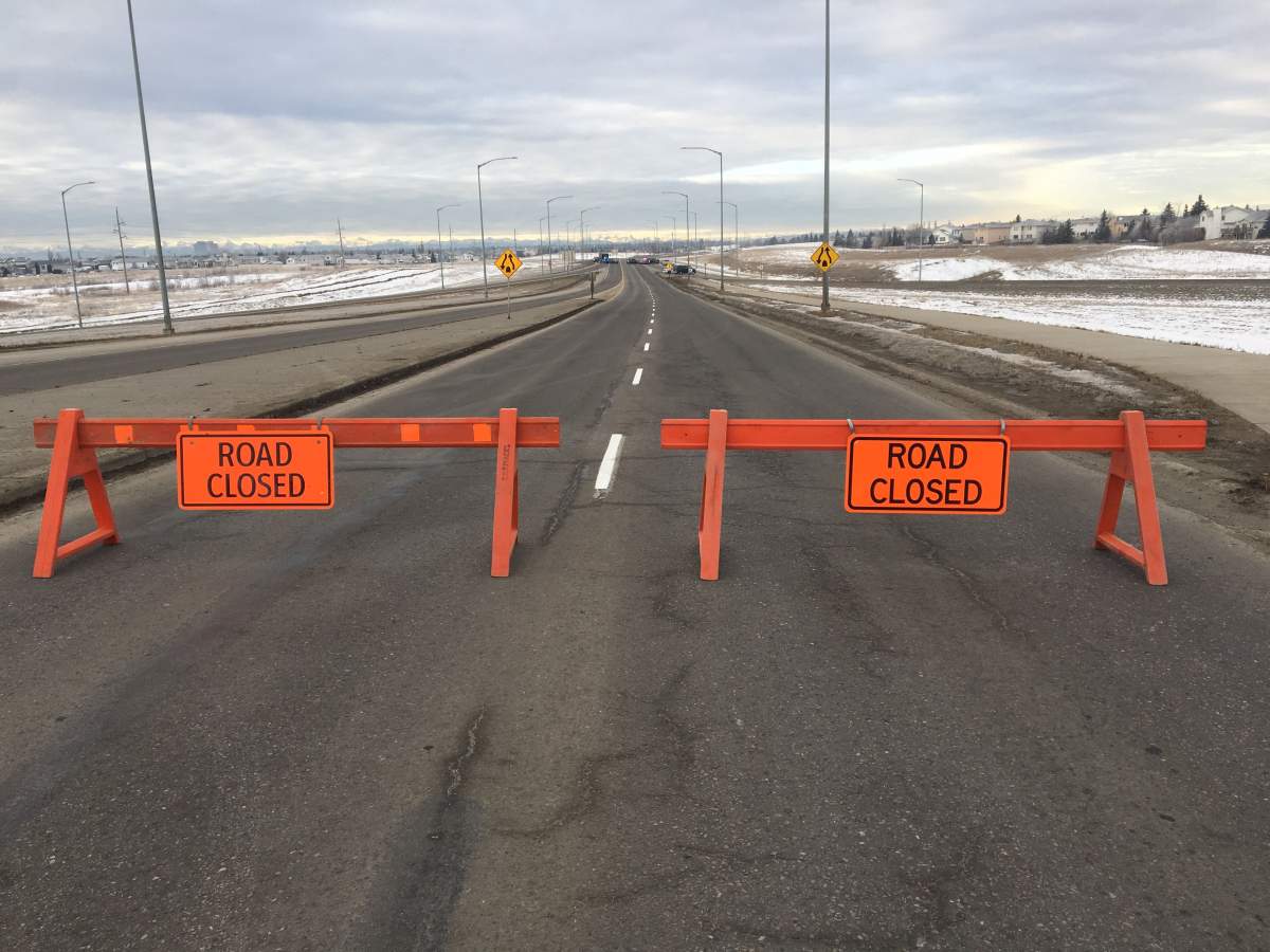 Barricades seen at the scene of an officer-involved shooting on Tuesday, Dec. 25.