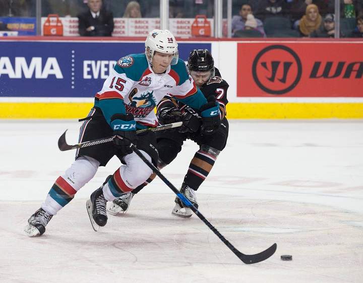 The Kelowna Rockets lost 5-1 to the Calgary Hitmen in WHL action on Friday night.