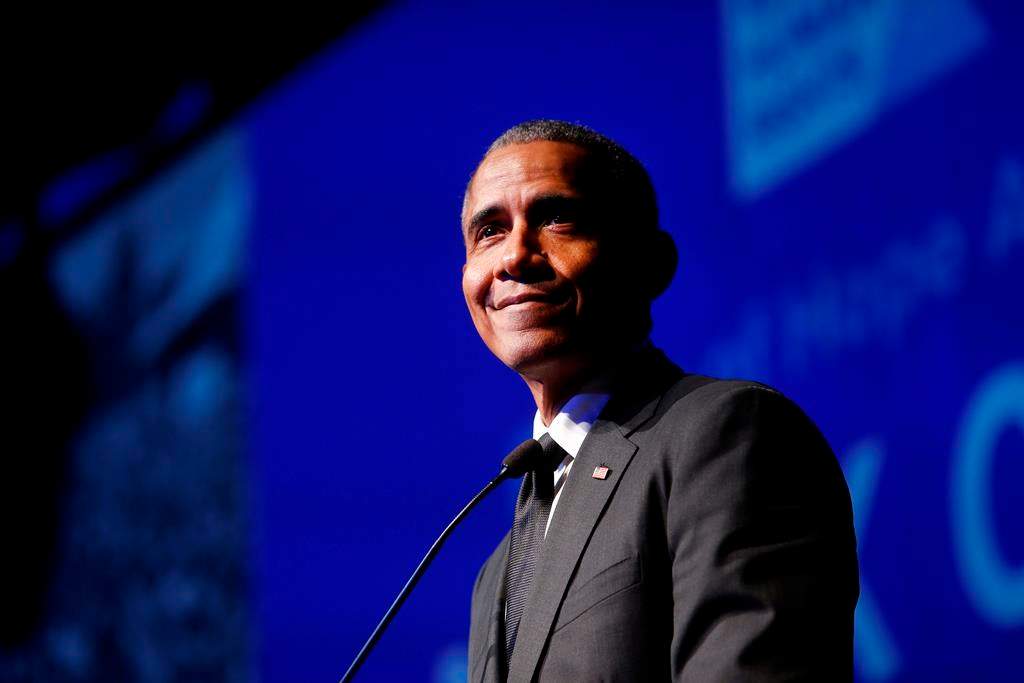In this Dec. 12, 2018 file photo, former President Barack Obama accepts the Robert F. Kennedy Human Rights Ripple of Hope Award at a ceremony in New York. Obama appears on a reworked song by Lin-Manuel Miranda originally from the Broadway hit ‚ÄúHamilton.‚Äù Released Friday, ‚ÄúOne Last Time (44 Remix)‚Äù features Obama reciting a passage from George Washington‚Äôs farewell address. (AP Photo/Jason DeCrow, File).