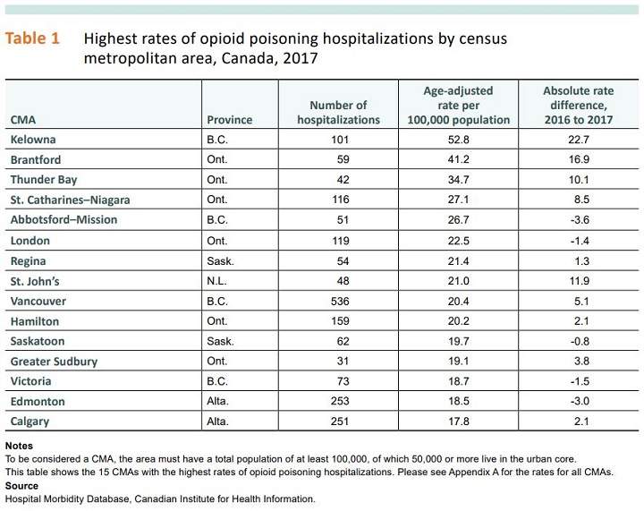 Opioid burden report has Kelowna area at top of one list - image