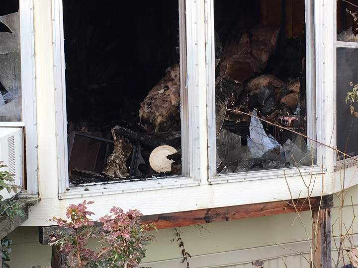 A closer look at the damage done by the fire.