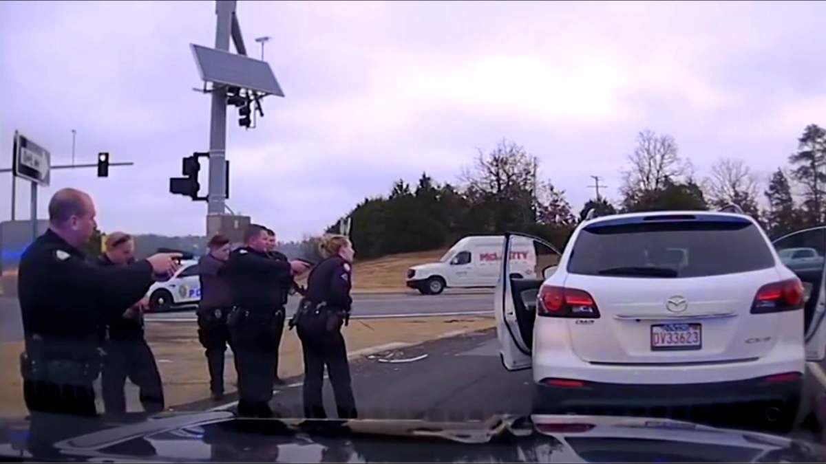 Screenshot from dashcam video / Little Rock police