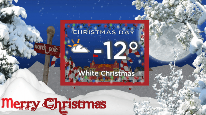 Saskatoon is expecting a white Christmas, but barely with approximately 2 centimetres on the ground.