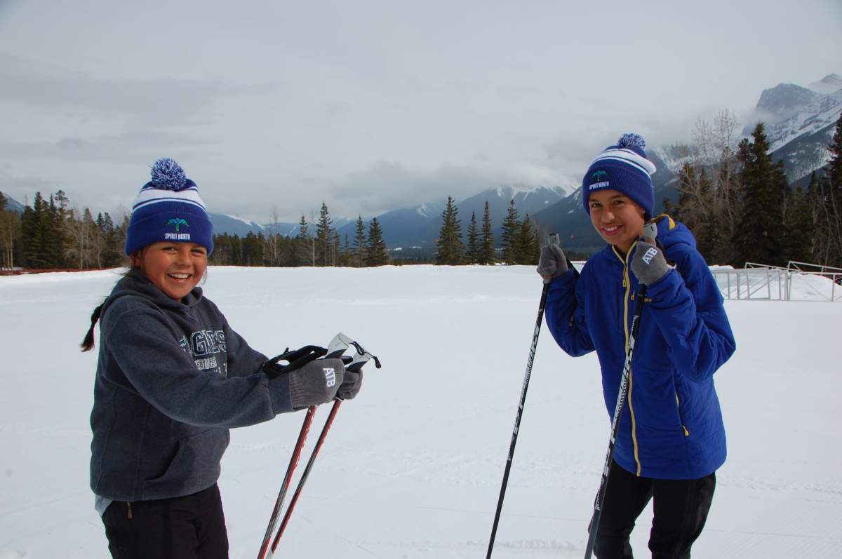 Children participating in the Spirit North cross-country ski programs for Indigenous youth.