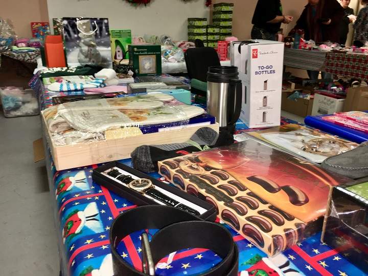 Clothing items, such as belts, watches and slippers, and kitchen utensils were among the many items that were also being distributed at the Summerland food bank.
