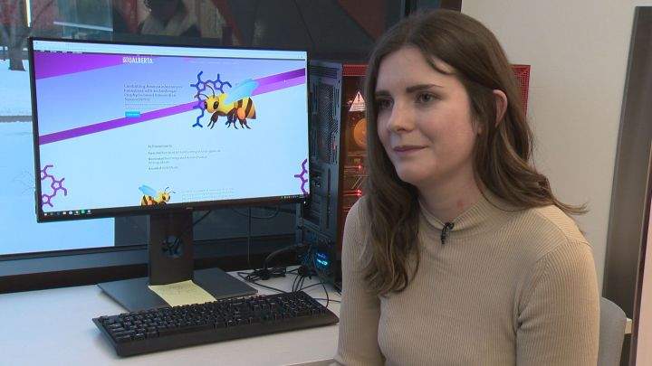Julia Heaton is a science student at the University of Alberta. She and her team have created a probiotic that could help save the local honeybee population.