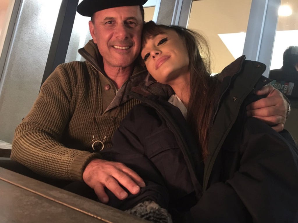 (L-R) Eddie Butera and Ariana Grande on Dec. 13, 2016.