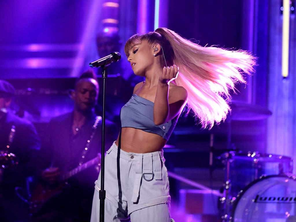 Ariana Grande performs with The Roots on Sept. 8, 2016.