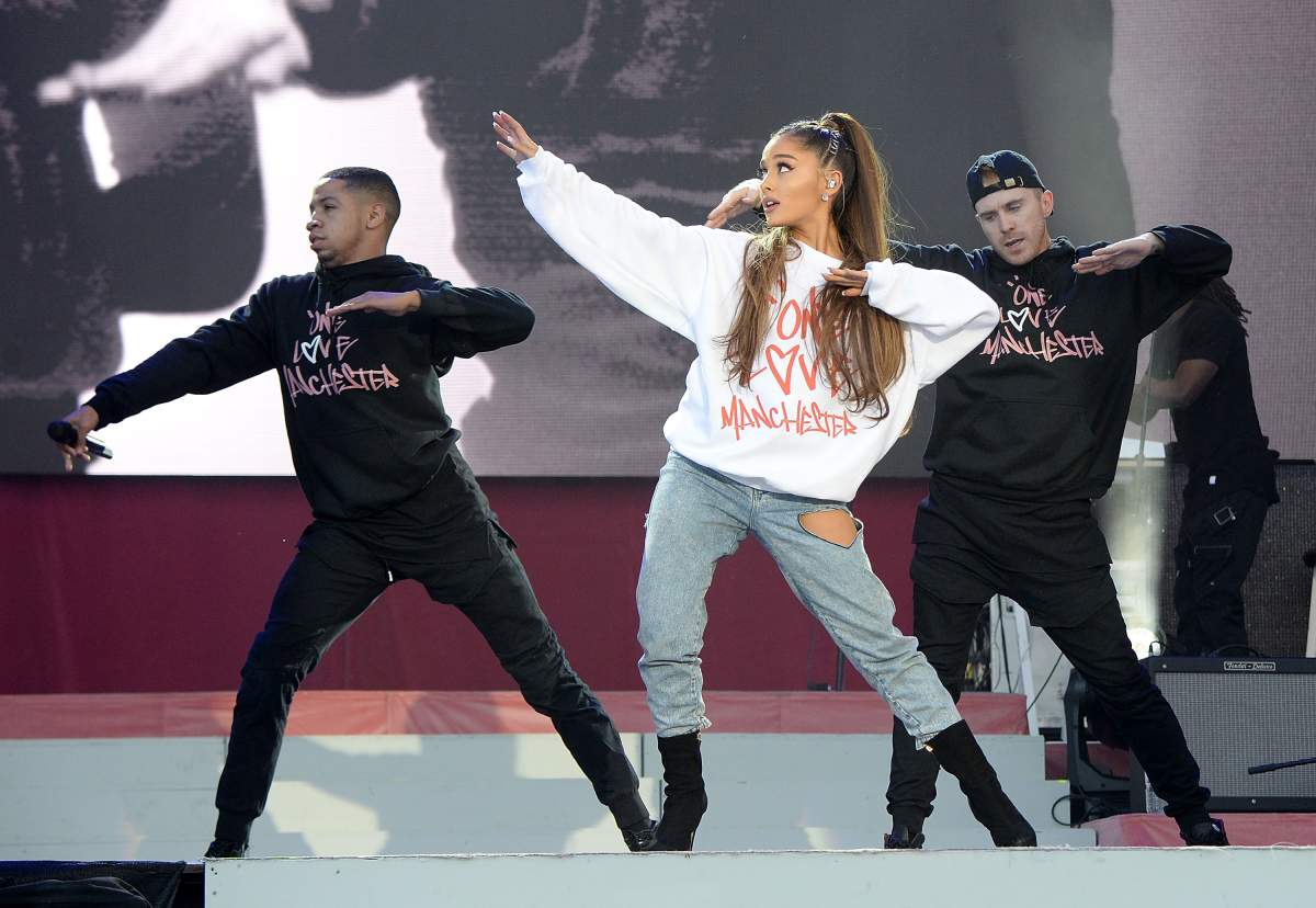 Ariana Grande performs onstage during the One Love Manchester Benefit Concert at Old Trafford Cricket Ground on June 4, 2017, in Manchester, England.