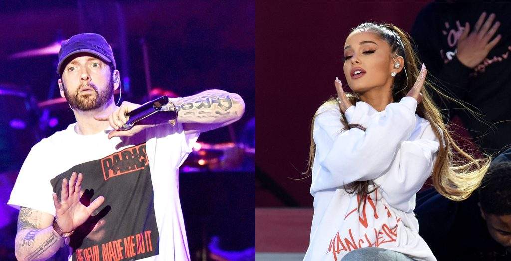 (L-R) Eminem and Ariana Grande, 2017.