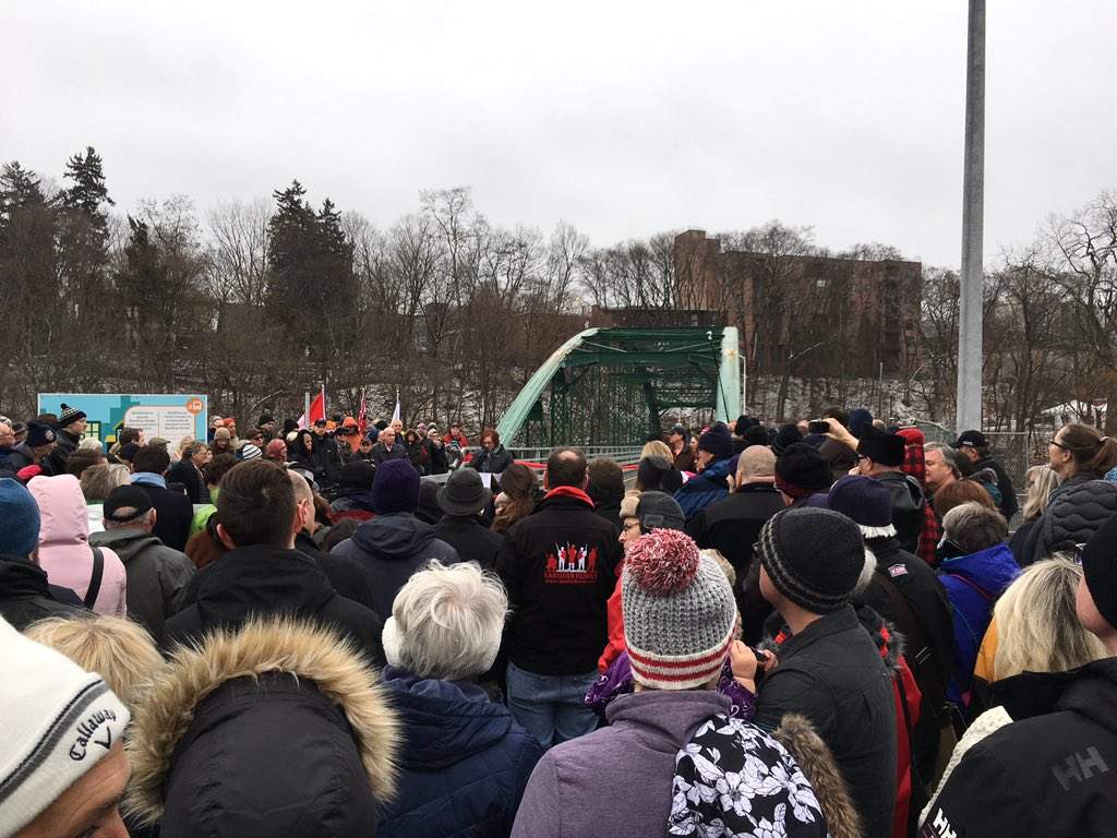 The Blackfriars Bridge reopening was met with great fanfare Saturday following an extensive 13-month rehabilitation process. 