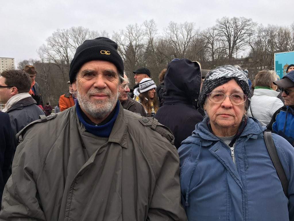 The great-grandfather of cousins Edward Avery (left) and Elma Fledcher (right) helped build the bridge back in 1875.