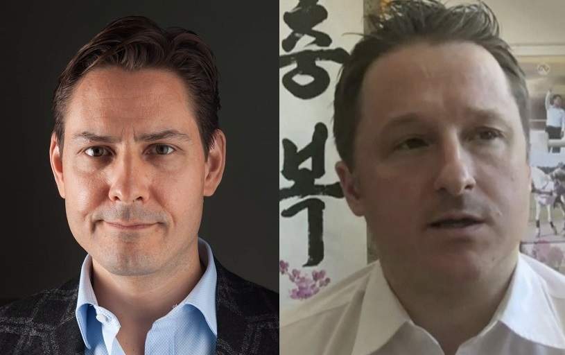 former Canadian diplomat Michael Kovrig (left) and entrepreneur Michael Spavor (right) were taken into custody in China on Monday and that they are being handled separately.