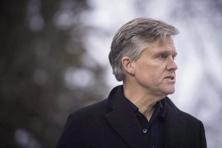 Then-Ontario environment minister Rod Phillips speaks about the government’s climate plan during an event at the Cold Creek Conservation Area in Nobleton, Ont., on Nov. 29, 2018. THE CANADIAN PRESS/Tijana Martin