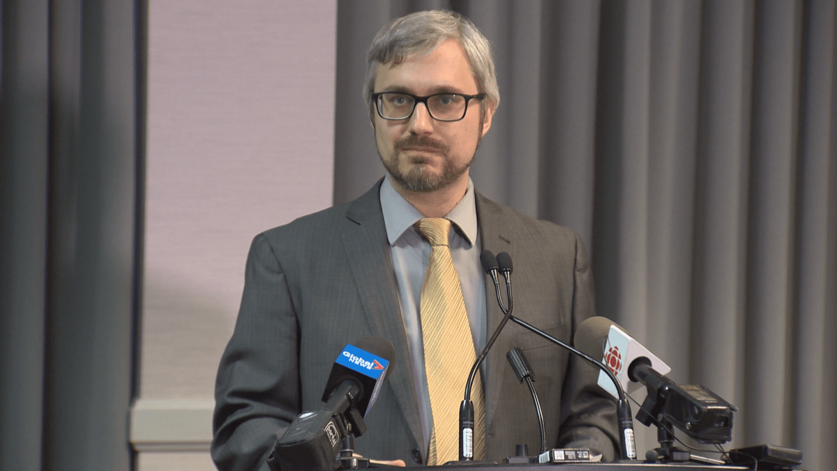 Éric Mathieu Doucet, who is the president of the organizing committee’s board of directors for the 2021 Francophonie Games, spoke to reporters in Moncton Monday