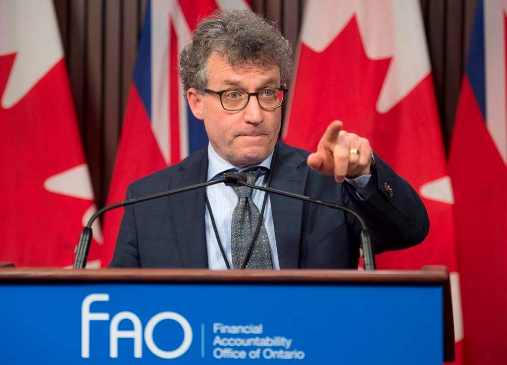 Ontario Financial Accountability Officer Peter Weltman answers questions in Toronto on Monday December 10, 2018. THE CANADIAN PRESS/Frank Gunn.