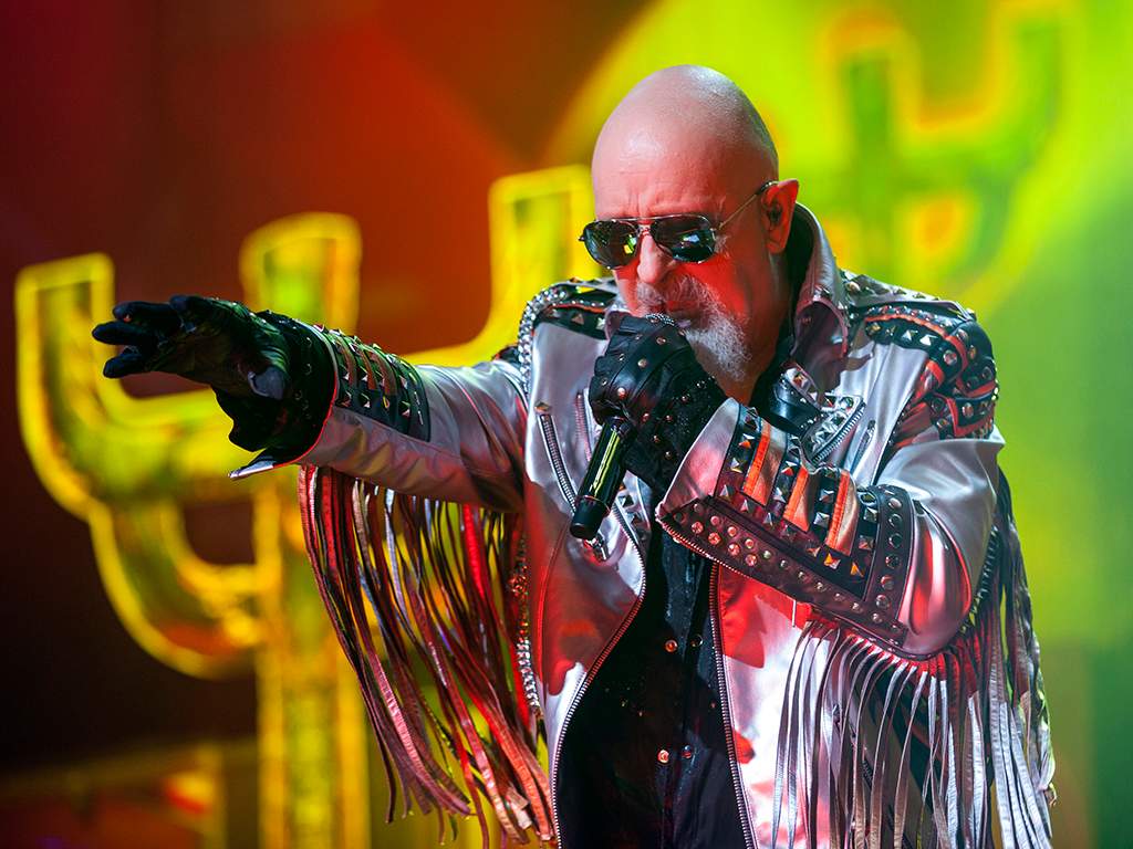 Rob Halford of Judas Priest performs at PNC Music Pavilion on Sept. 11, 2018 in Charlotte, N.C.