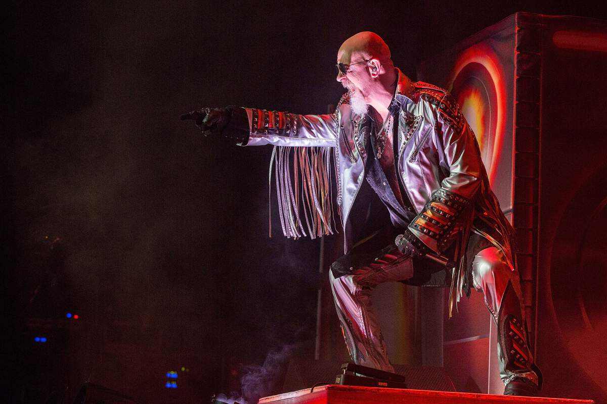 Rob Halford of Judas Priest performs on stage at Mattress Firm Amphitheatre on Sept. 26, 2018 in Chula Vista, Calif.