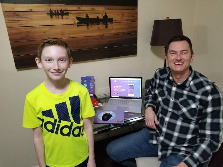 Hey Dan creator Greg Kusyk with his son Aiden.