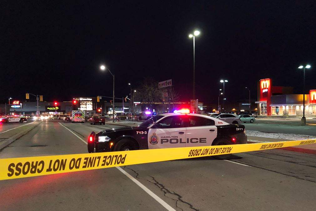 The stabbing occurred at a plaza at Upper Wentworth Street and Kingfisher Drive Friday afternoon.