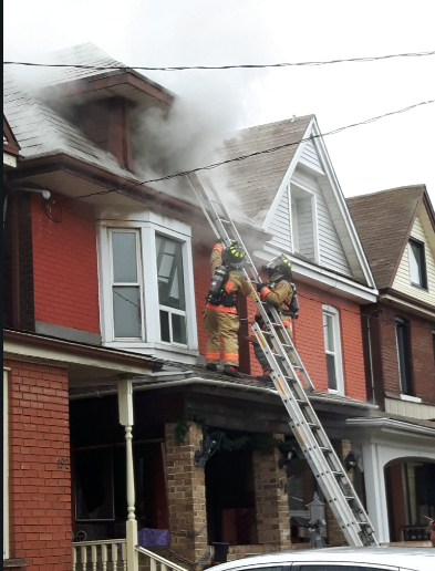 The Hamilton Fire department has been busy, battling a blaze at a two-and-a-half-storey detached home on Stirton Street.