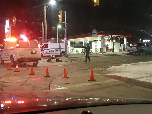 The scene of Saturday's collision at Highbury Avenue and Dundas Street.