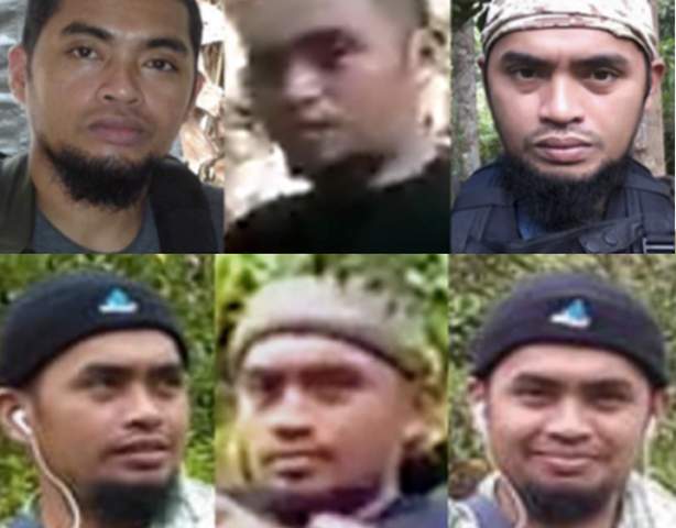 Photo comparison showing, in the top and bottom centre images, the militant who executed two Canadians on video. The images on the upper and lower right and left are from Bhen Tatuh’s Facebook page.