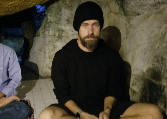 Twitter CEO Jack Dorsey shared this photo of himself meditating in a cave in Mandalay in northern Myanmar.