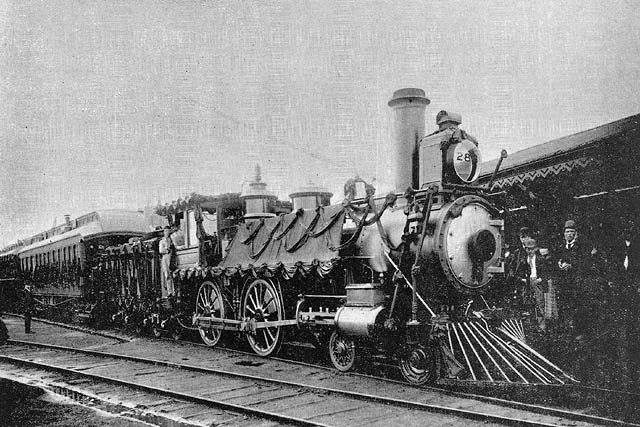 A funeral train carrying the body of Sir John A. MacDonald, Canada’s first prime minister, is shown in this photo from June 20, 1891.
